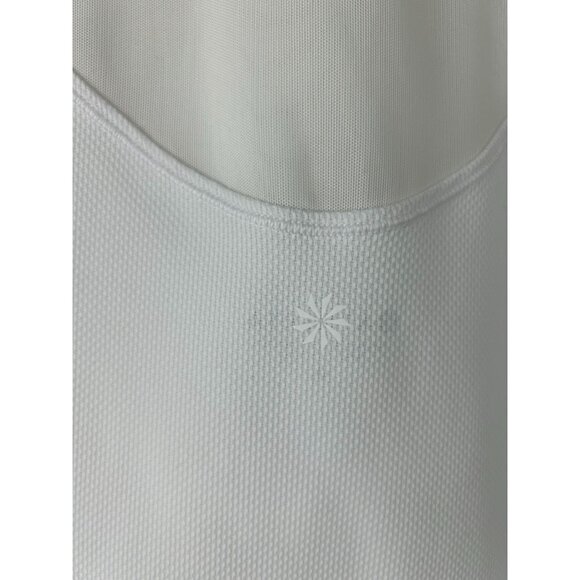 Athleta Womens Sleeveless White Performance Polo Top With Neon Trim Medium - Picture 10 of 10
